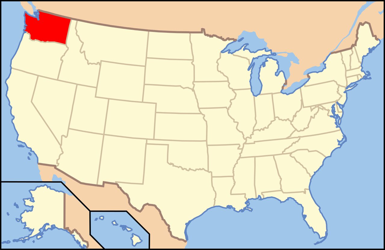 Vị trí của bang trên bảng đồ nước Mỹ